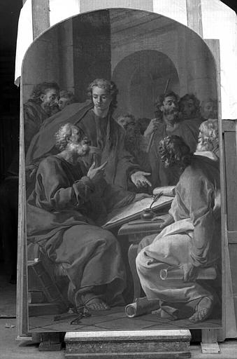 Jésus et les docteurs, peinture sur toile