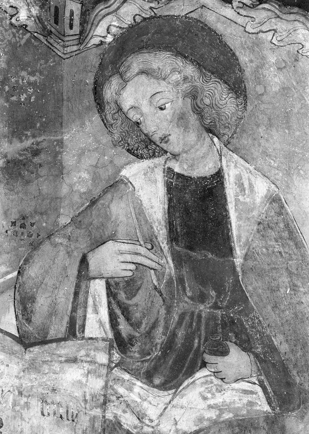 Peinture murale de la voûte de la première chapelle ouest, Saint-Jean l'évangéliste