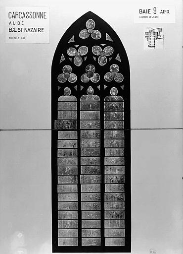 Panneau de vitrail, baie 9 : Arbre de Jessé