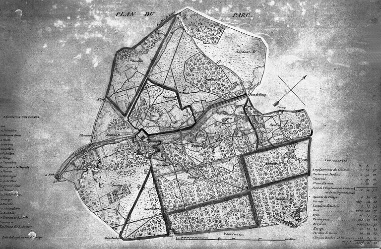 Lithographie : Plan général du parc