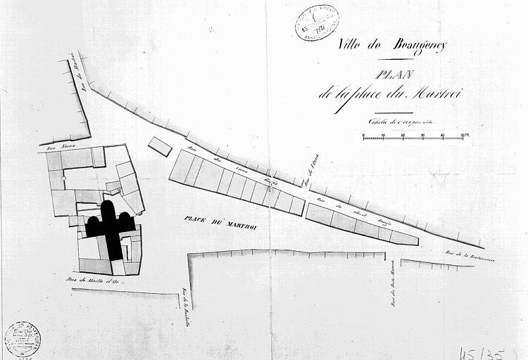 Plan de situation de l'église et des abords