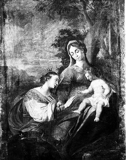 Peinture sur toile du retable : Sainte Jeanne de Valois