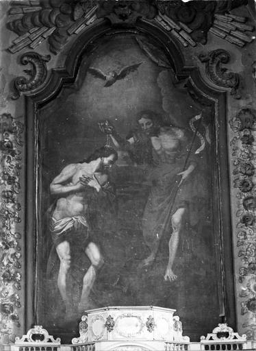 tableau du retable du maître-autel : Le Baptême du Christ
