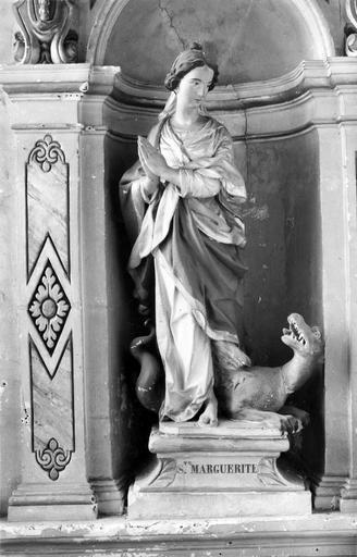 statue : sainte Marguerite du retable du maître-autel - © Ministère de la Culture (France), Médiathèque du patrimoine et de la photographie (objets mobiliers), tous droits réservés