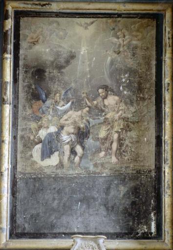 tableau du retable : Baptême du Christ d'après Mignard, retable de l'église Saint-Jean à Troyes