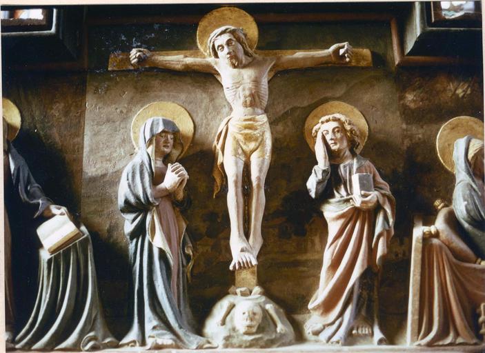 retable, haut-relief : Crucifixion, détail