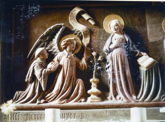 retable, haut-relief : L'Annonciation, détail