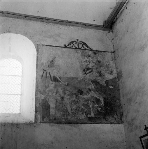 peintures monumentales : Le Dict des Trois Morts et des Trois Vifs, scène de droite : scène infernale