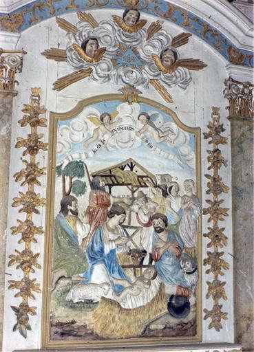 retable croisillon nord, haut-relief : L'Adoration des Bergers