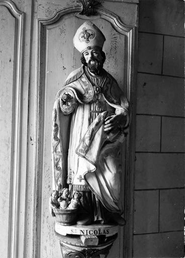 statue du retable de l'Adoration des Bergers, croisillon nord : saint Nicolas