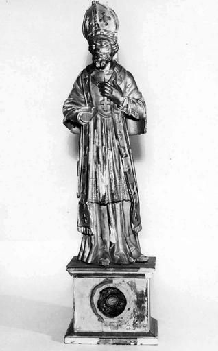 4 statuettes-reliquaires : Saint Antoine de Padoue, Sainte Jeanne de Chantal, Saint François d'Assise ?, Saint évêque