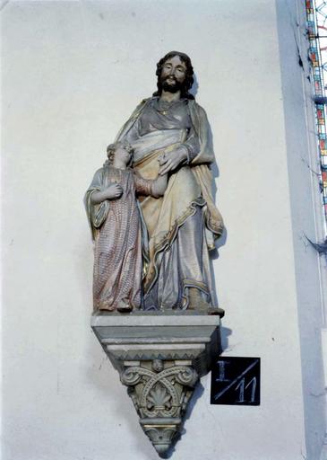 Groupe sculpté : Saint Joseph et l'enfant