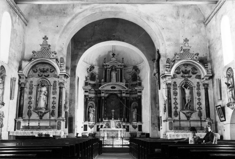 Retable, 3 statues : Saint Pierre, Saint Paul, Saint Sylvestre