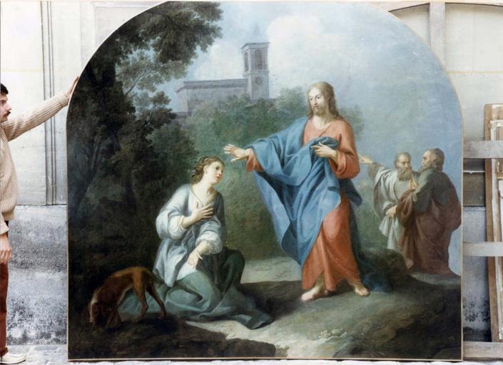 tableau : Jésus et la Chananéenne, après restauration