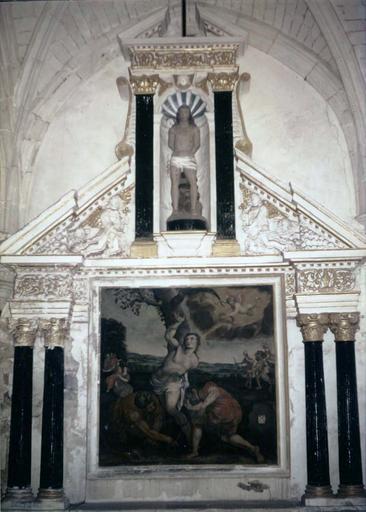 Retable, tableau : Le Martyre de saint Sébastien, statue : Saint Sébastien