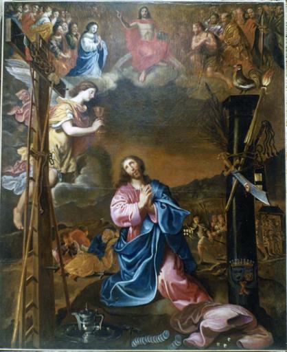 maître-autel, tabernacle, retable, tableau : Le Christ au Jardin des Oliviers, 4 statues : Vierge à l'Enfant, Saint Evêque, Anges adorateurs, après restauration - © Ministère de la Culture (France), Médiathèque du patrimoine et de la photographie (objets mobiliers), tous droits réservés