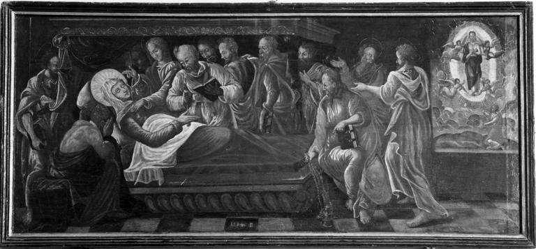 tableau (panneau peint) : La Mort de la Vierge, L'Assomption
