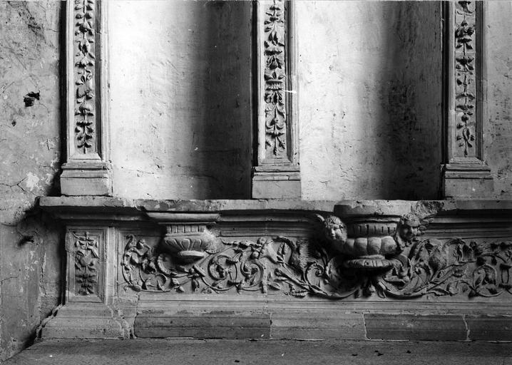 retable de la chapelle sud du choeur, détail partie basse