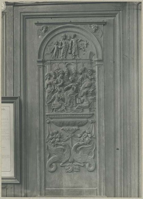 Lambris de revêtement de la sacristie, détail