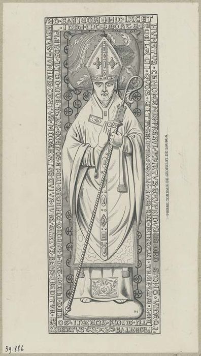 dalle funéraire de Geoffroy de Loudun, évêque du Mans