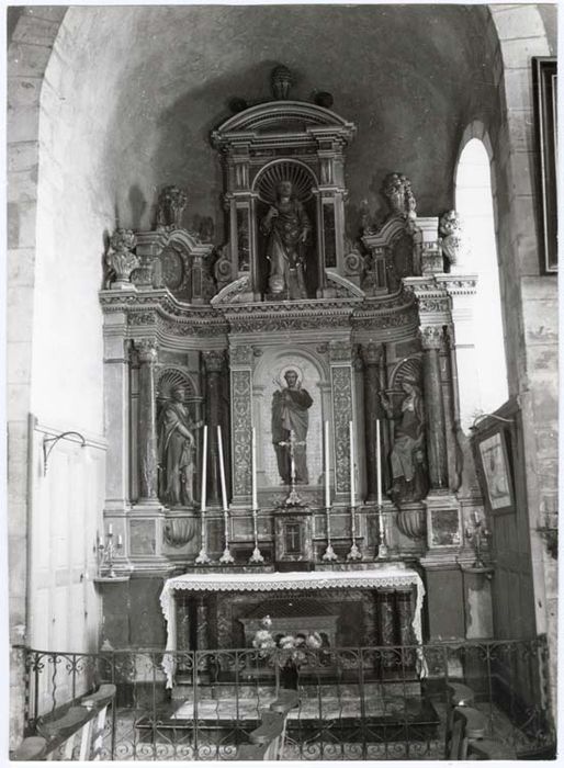 retable latéral sud, six flambeaux