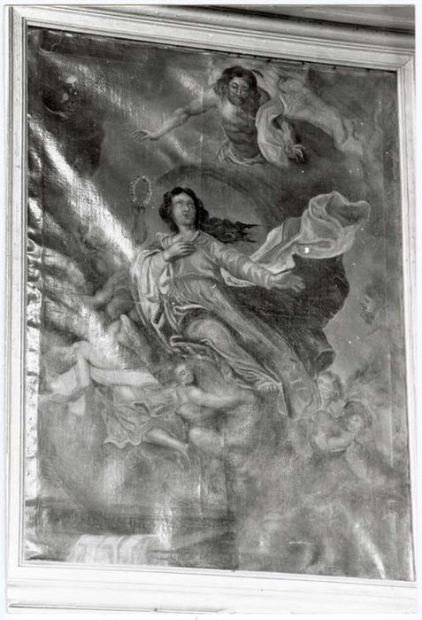 autel latéral nord, retable, tableau : Assomption et deux groupes sculptés : Saint Joseph et l'Enfant et Education de la Vierge - © Ministère de la Culture (France), Médiathèque du patrimoine et de la photographie, diffusion GrandPalaisRmn Photo
