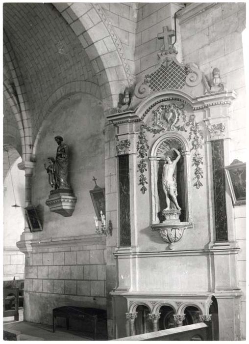 retable latéral, statue : Sainte Sébastien