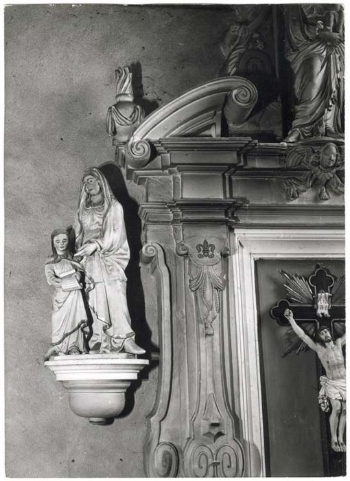 statue: Education de la Vierge, autel, 