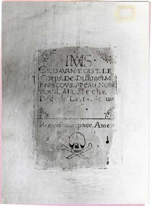 plaque funéraire de François Préau