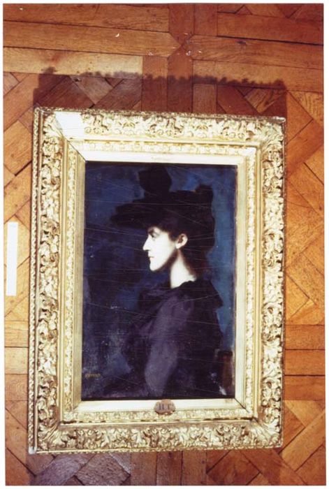 tableau : détail du profil, Portrait de Mademoiselle Madeleine Smith de profil