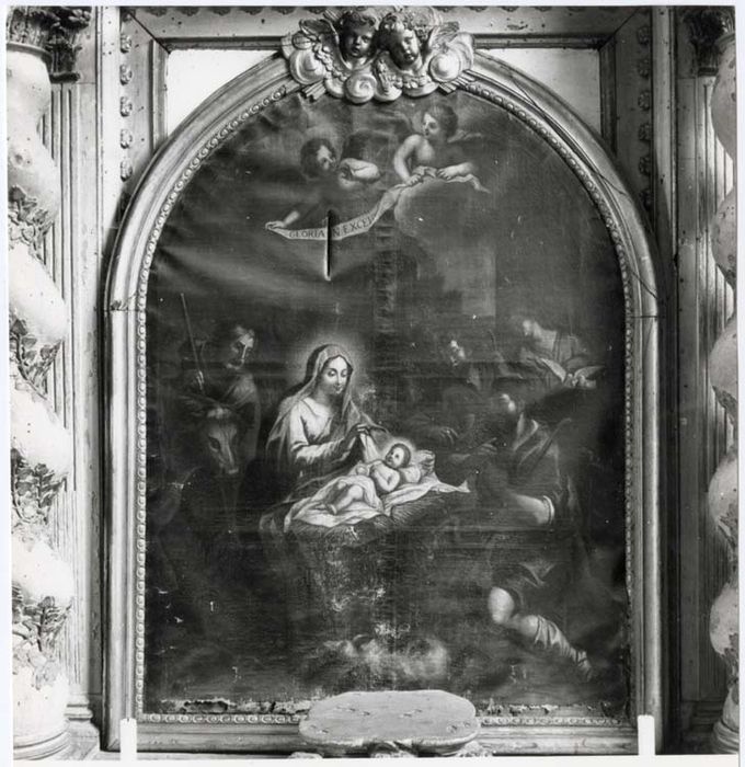 tableau : L’Adoration des bergers, retable latéral sud