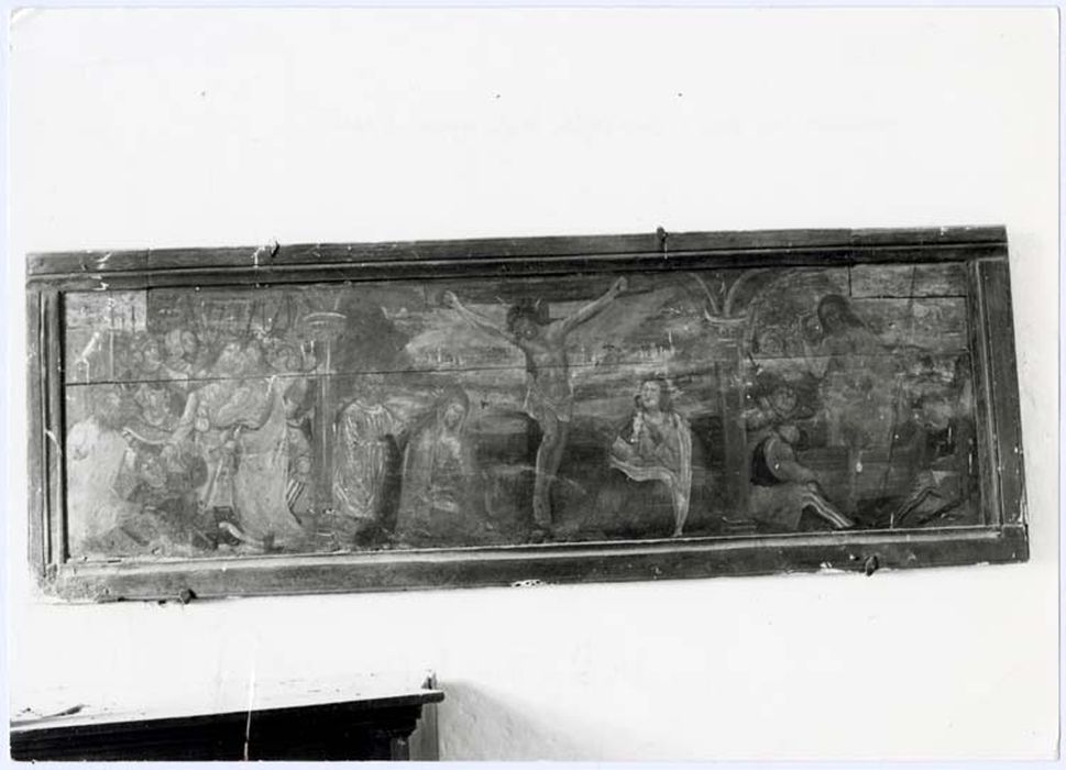peinture (panneau peint) : Baiser de Judas, Crucifixion et Résurrection