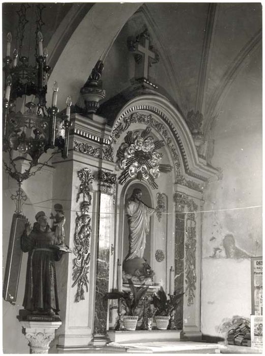 retable latéral sud, deux statues : Christ, saint Antoine de Padue