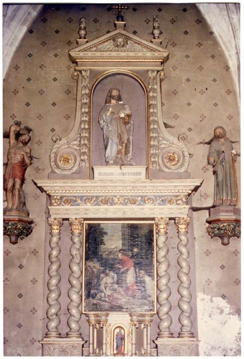 retable latéral nord, trois statues