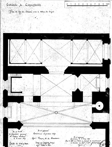 Plan du rez-de-chaussée et de la tribune des orgues