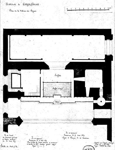 Plan de la tribune des orgues