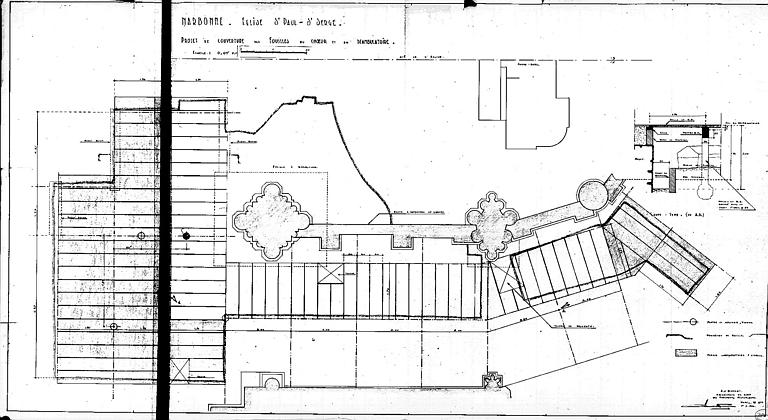 Projet de couverture des fouilles du choeur et du déambulatoire : Plan