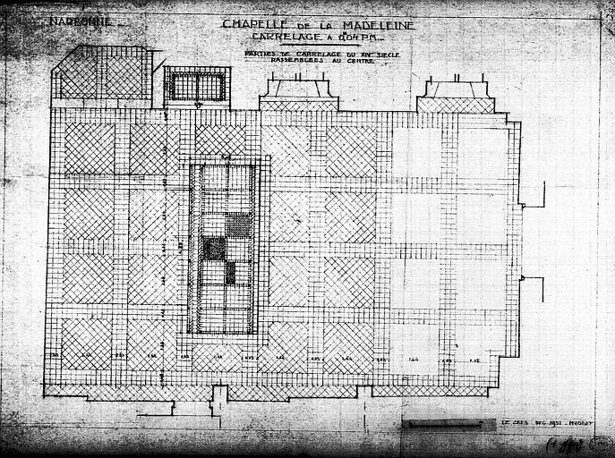 Chapelle de la Madeleine : Plan du carrelage