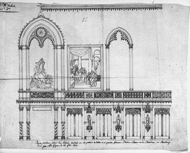 Projet de décoration pour l'arrière-choeur : Elévation