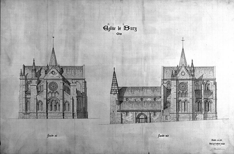 Elévations des façades est et sud