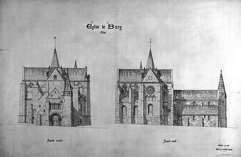 Elévations des façades ouest et nord