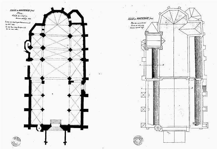 Plan archéologique. Plan de la toiture