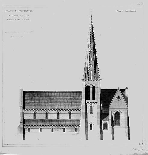 Projet de restauration : Elévation de la façade sud