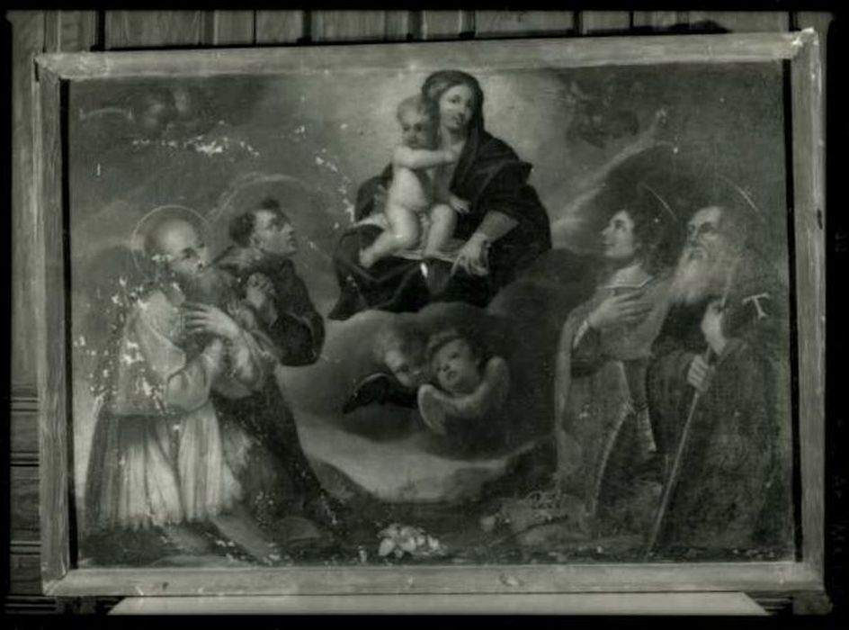 tableau : Vierge à l'Enfant entourée de saint François de Sales, saint François d'Assise, saint Antoine abbé et le bienheureux Amédée de Savoie - © Ministère de la Culture (France), Médiathèque du patrimoine et de la photographie, diffusion RMN-GP