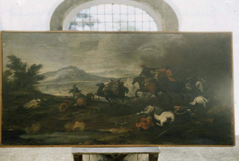 Tableau, cadre : Scène de bataille