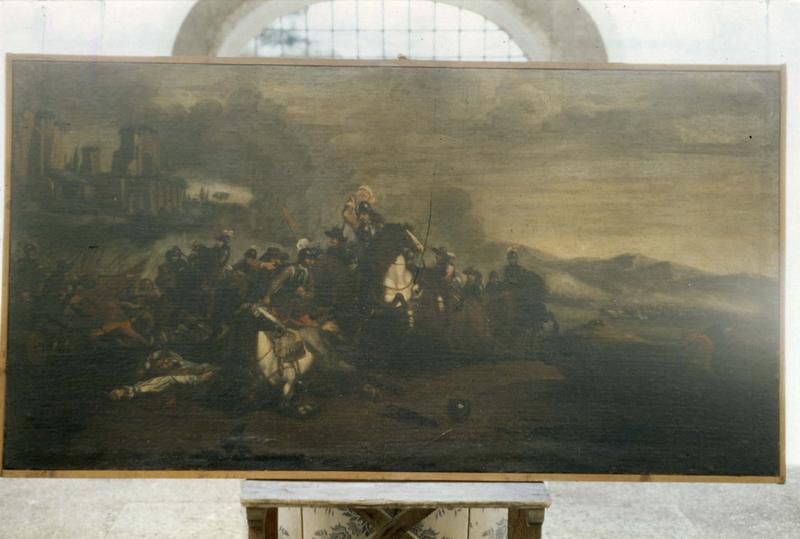 Tableau, cadre : Scène de bataille