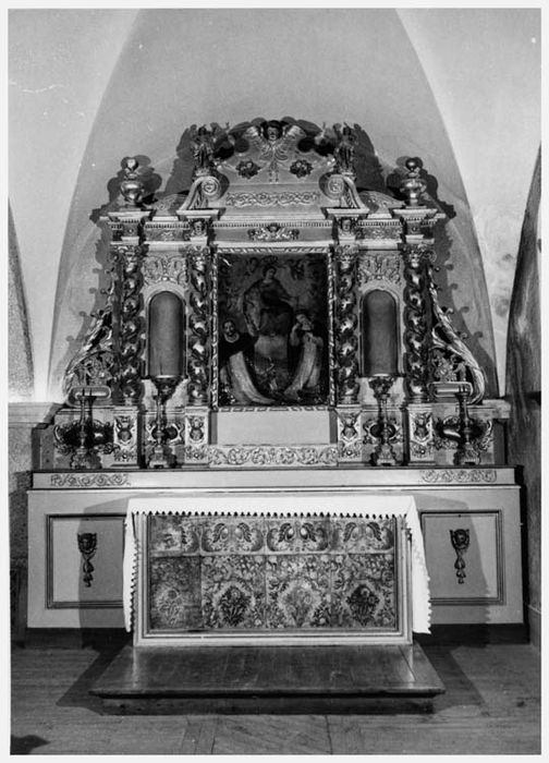 autel du Rosaire, retable, tableau : Donation du Rosaire