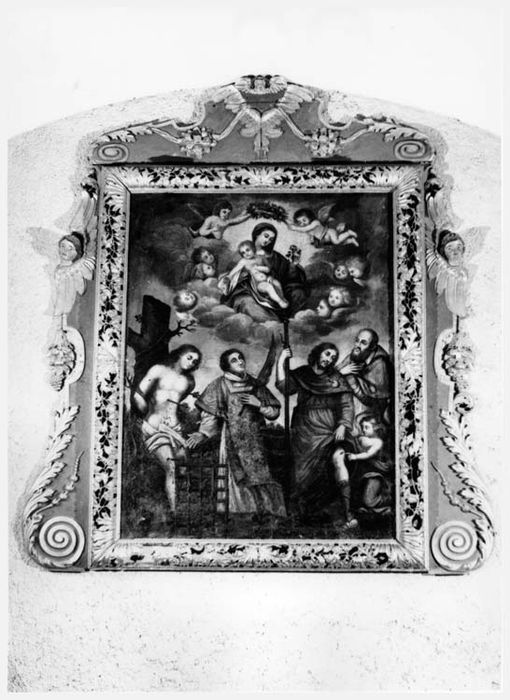tableau : Vierge à l'Enfant entourée de saints