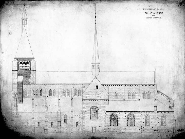 Plan d'élévation de la façade latérale