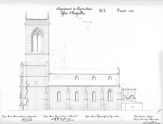 Elévation de la façade sud